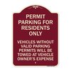 Signmission Permit Parking for Residents Vehicles w/o Valid Parking Permits Towe Alum, 24" x 18", BU-1824-23329 A-DES-BU-1824-23329